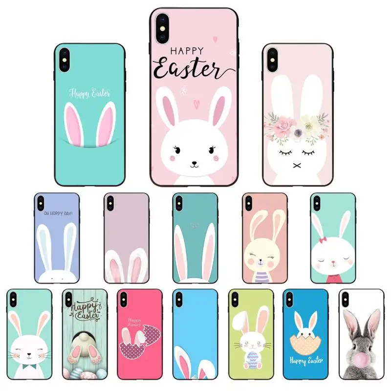 

YNDFCNB happy easter kawaii rabbit ears Phone Case for iphone 11 12 Mini Pro Max X XS MAX 6 6s 7 8 Plus 5 5S 5SE XR SE2020