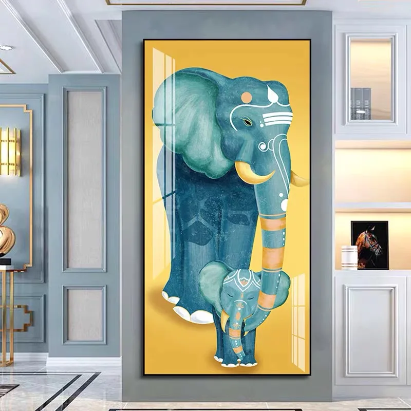 Современная Абстрактная живопись слон и Детские художественные плакаты принты