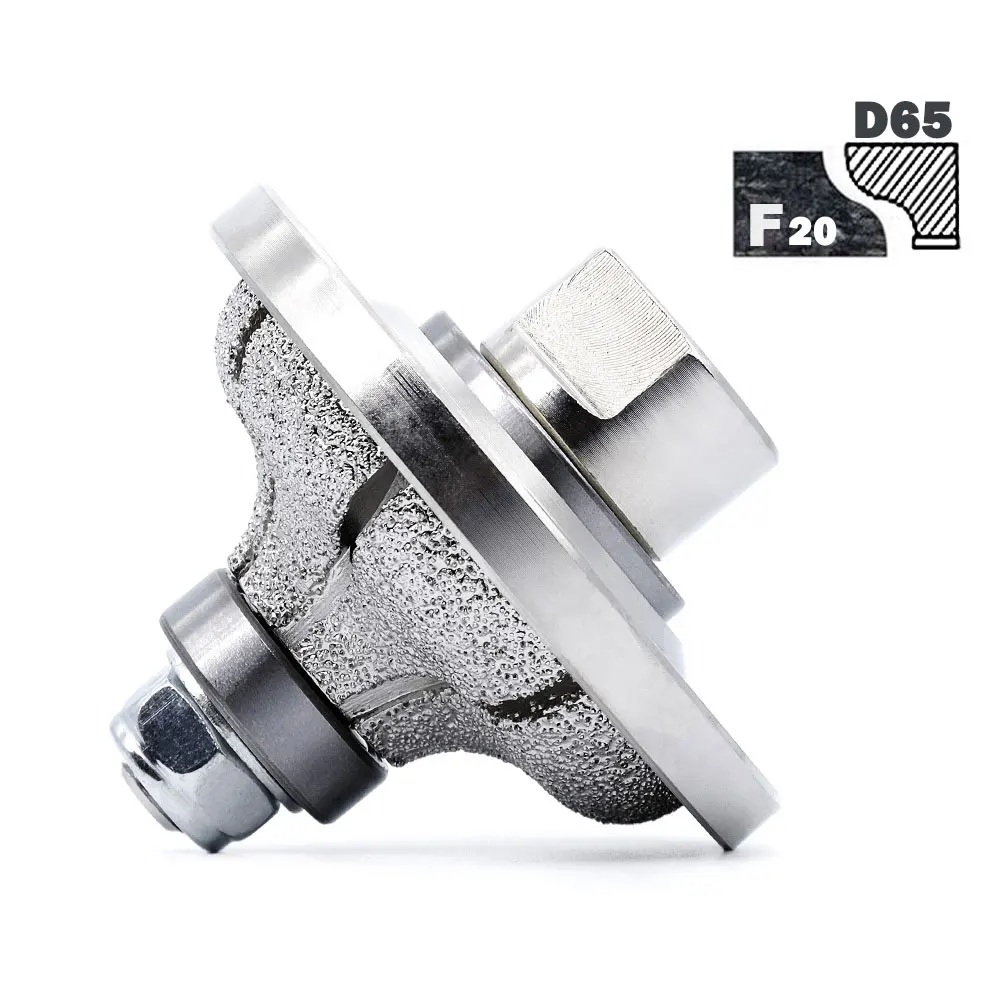 Vacuum Brazed F20 Diamond Router Bit Profiling Wheel Edge Grinding Cutting Bit For Hand Tool Marble Granite Stone M14 & 5/8-11