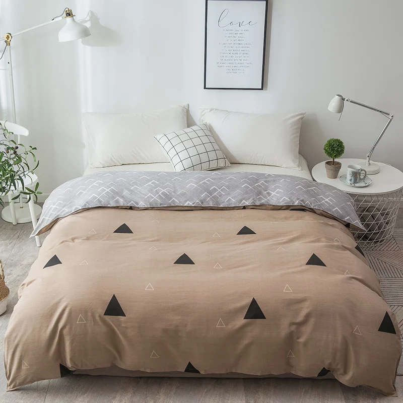 1 шт. коричневый треугольник геометрический узор пододеяльник Простые Модные 100%