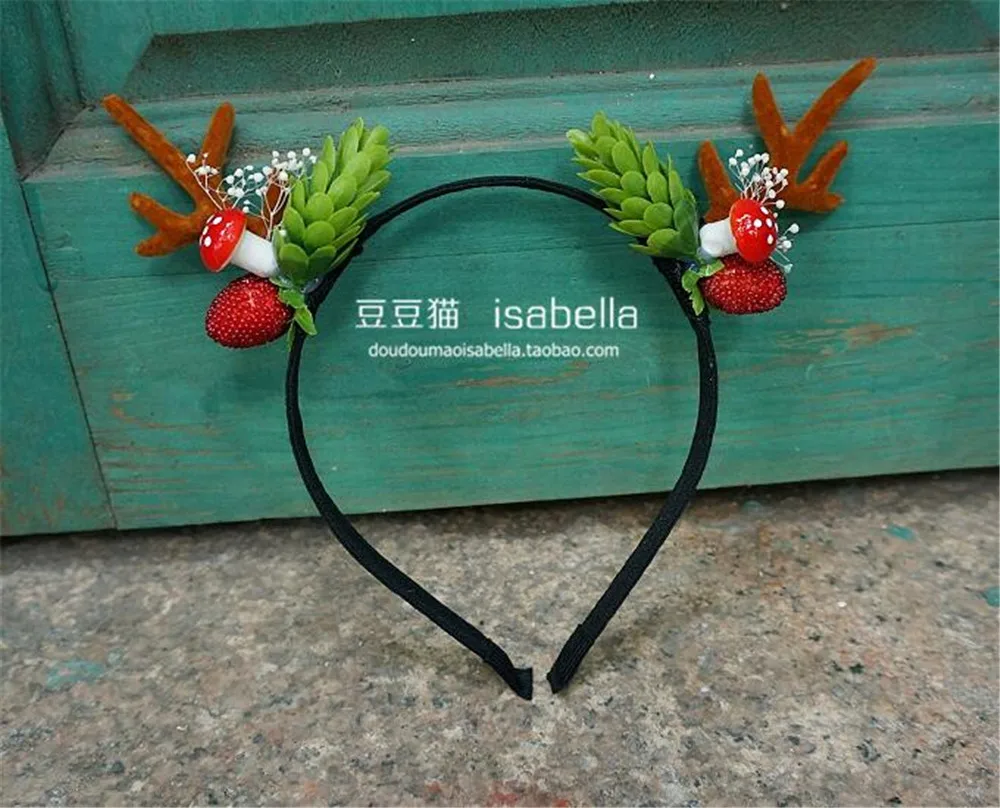 Оленьи рога повязка на голову Рождество Пасха Хэллоуин вечерние DIY женский