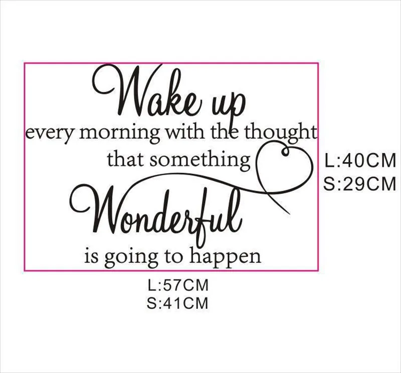 

Wake Up Wonderful Quotes Wall Stickers for Living Room Kids Room Bedroom DIY English Slogan PVC Wall Decal Home Decor