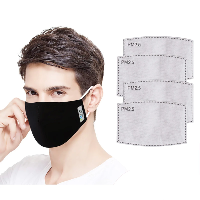 Хлопковая маска для рта PM2.5 с защитой от смога и активированным углем