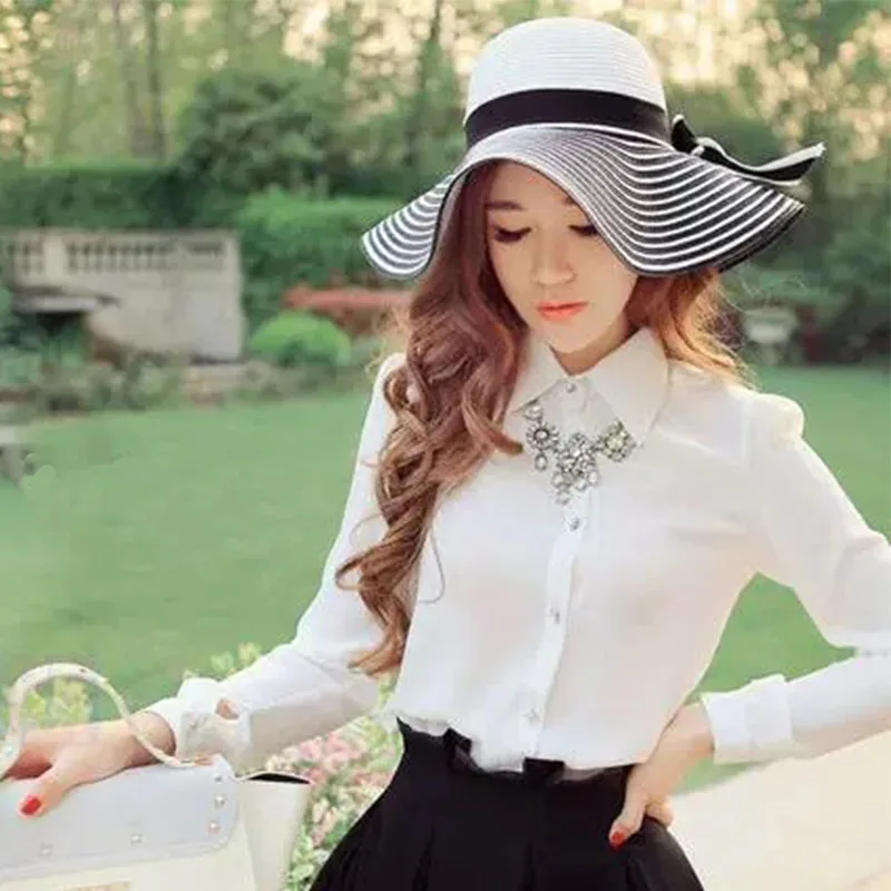 Кепка Женская Солнцезащитная с бантом Пляжная пляжная шапка широкими полями