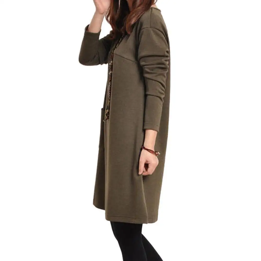 VESSOS Новое повседневное хлопковое и льняное платье с v образным вырезом для женщин