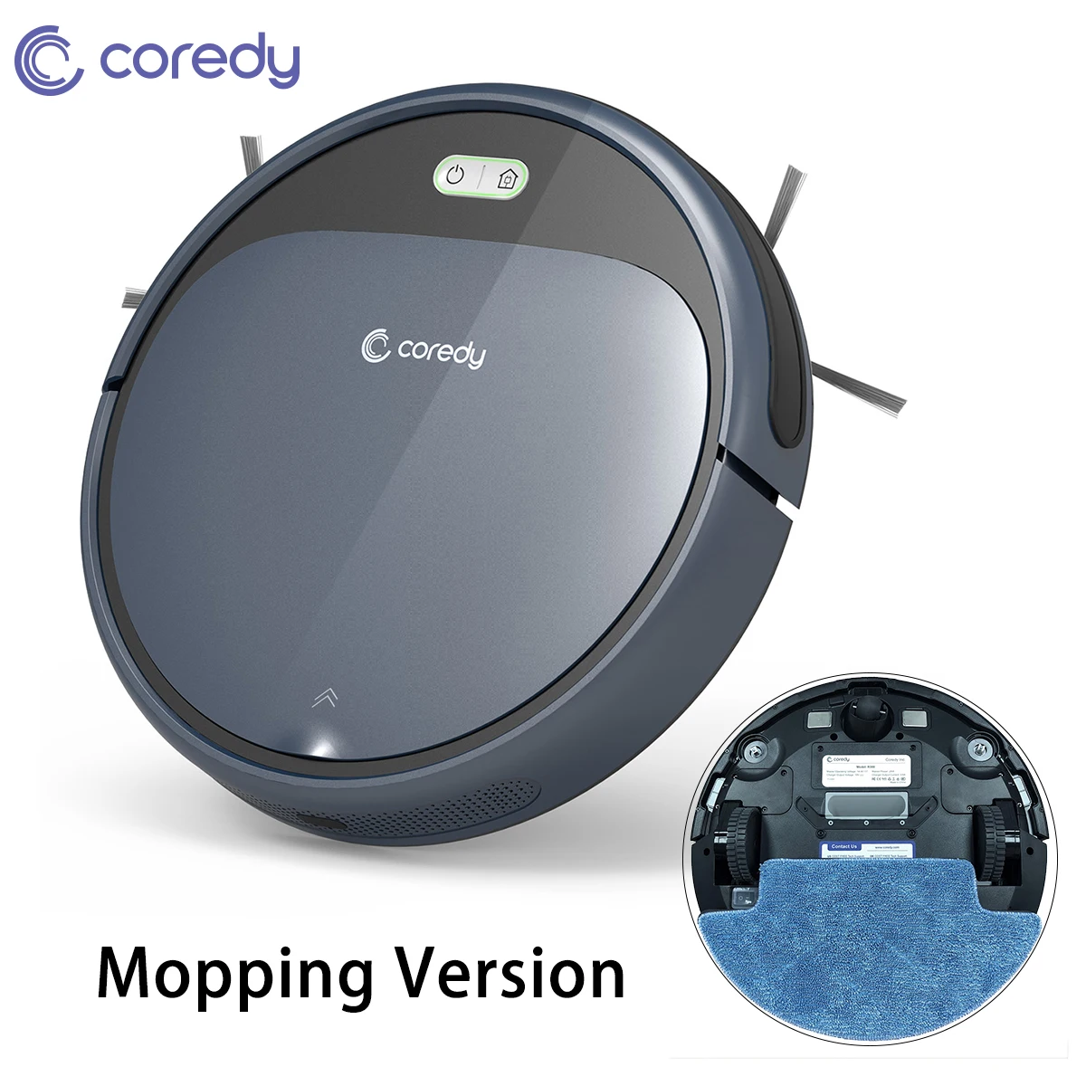 Coredy R300 Robot Vacuum Cleaner Smart Carpet Dust Floor Sweeper Wet Dry Mop Cleaning Auto Charging for Home (Mopping Version