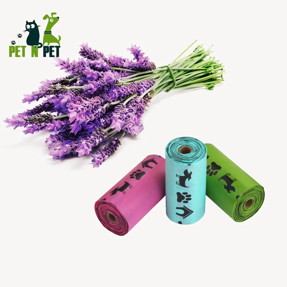

Pet N Pet Biodegradable Dog Poop Bags Earth-Friendly 18/48 Rolls 270/720 Counts 3 Colors Lavender Scented Garbage Bag