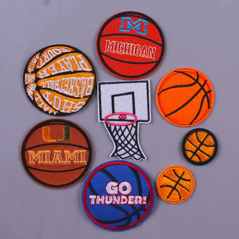

Cartoon Iron On Basketball Patch Embroidered Patches For Clothing Soccer Stickers Diy Sport Balls Appliques For Jeans Clothes H