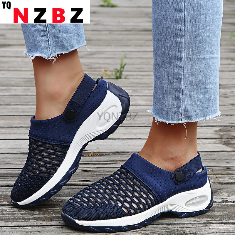 

2021 New Women Shoes Casual Increase Cushion Sandals Non-slip Platform Sandal For Women Breathable Mesh Outdoor Walking Slippers