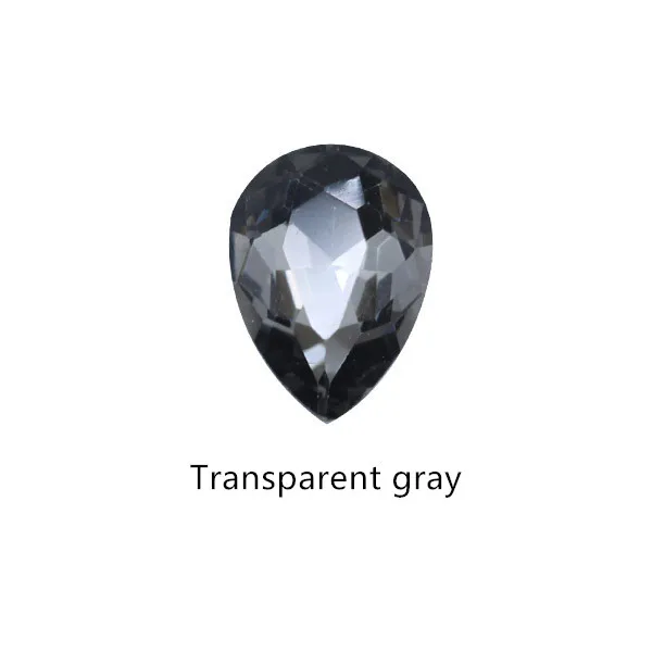Transparent grey 10 шт./упак. стеклянные кристаллы, стразы 3D капли воды камни для дизайна ногтей украшение стразами полировки обувь очаровательного дизайна аксессуары ювелирные изделия - Цвет: Transparent grey