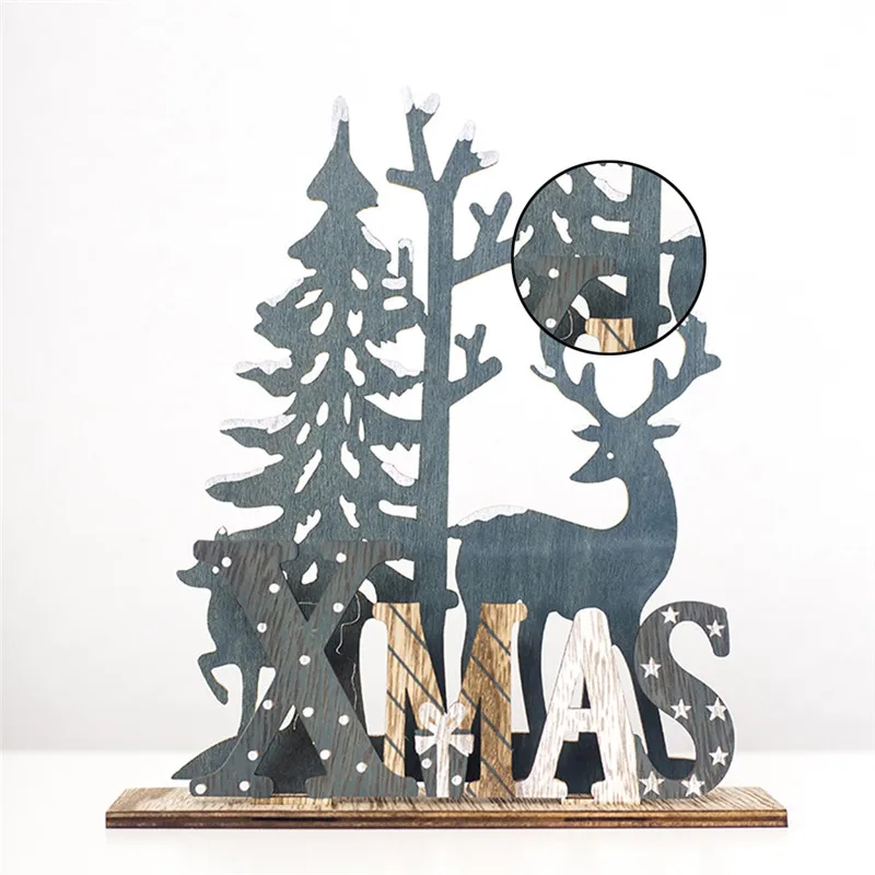 2019 деревянное Рождественское украшение с оленем для дома рождественские