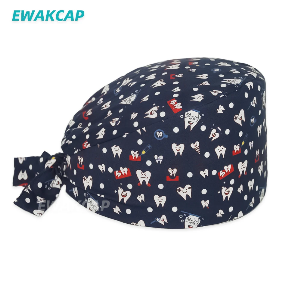 Регулируемый скрабы Кепки s зуб ситец Рабочая Шапки аптека стоматологическая
