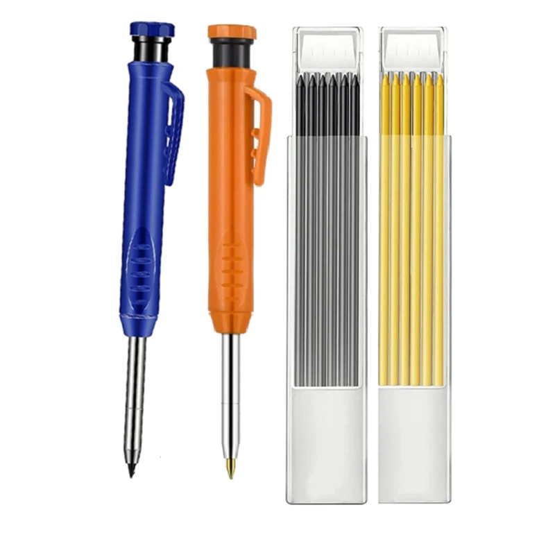 

2Pcs Carpenter Pencils,Solid Carpenter Pencils with Built-in Pencil Sharpener,Mechanical Drawing Pencils for Woodworking