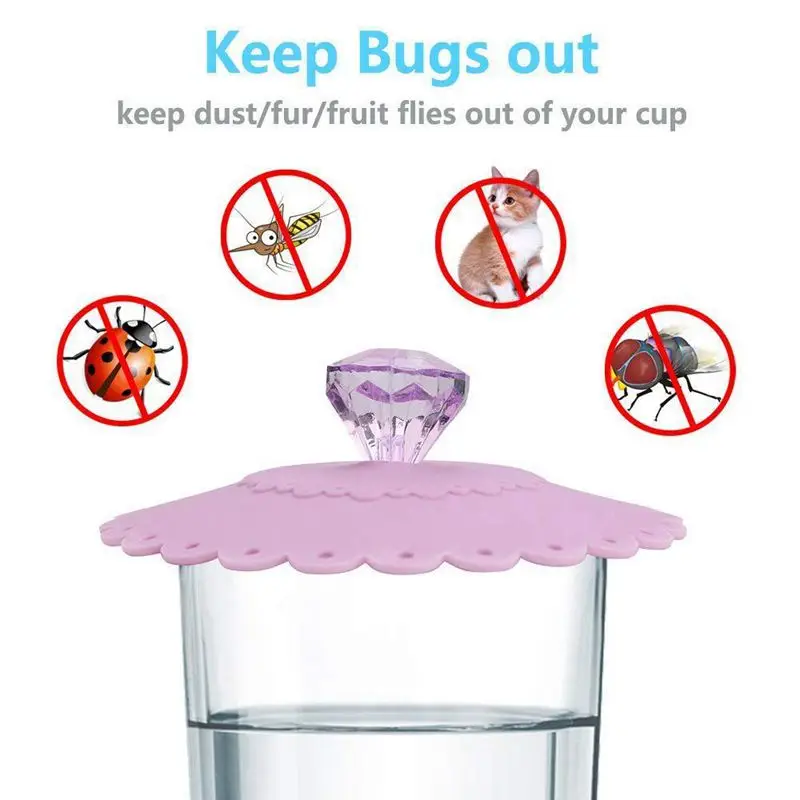 Круглая крышка для кружки пищевого класса с алмазным покрытием (набор из 6)