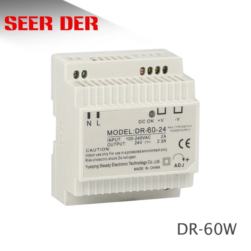 DR 60 12 силовой трансформатор вольт 5 ампер ВАТТ выход В 5a ac dc din рейка Вт