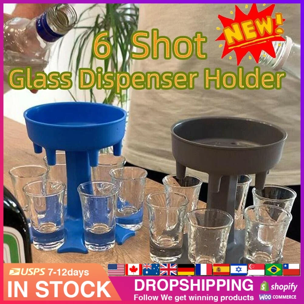 6 выстрел Стекло Диспенсер держатель Caddy дозатор для ликеров вечерние питьевой