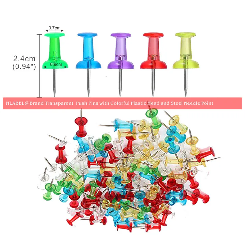 100 шт. прозрачный штифт для рисования цветные штифты пробковая доска