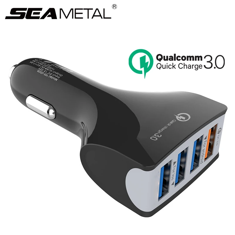 QC 3 0 USB Автомобильное зарядное устройство 12V 24V 4 порта быстрой зарядки для