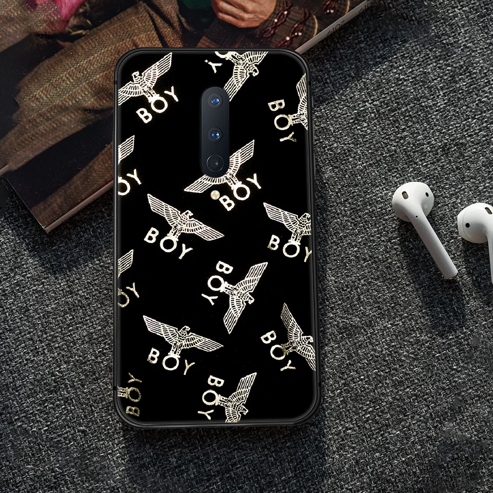 

Fashion brand Boy London Phone Case Cover Hull For 1+ Oneplus 5T 6 6T 7 7T 8 8T Pro black Back Soft Etui Pretty Bumper Trend