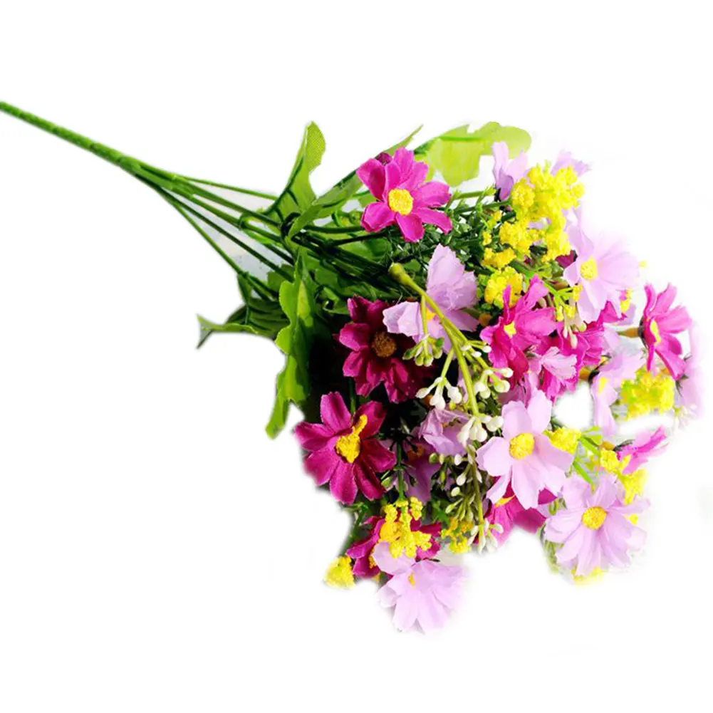 2 пучка шелковые настольные декоративные искусственные цветы букет для дома