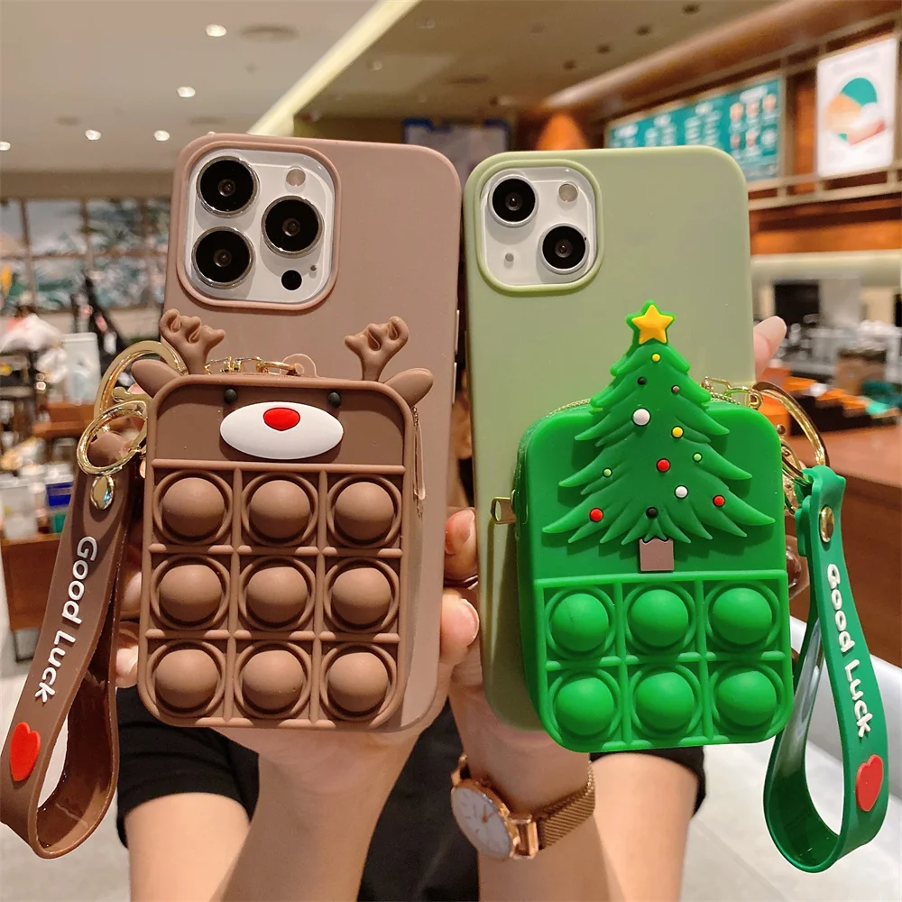 

Coin Purses Pop Cases For Xiaomi Redmi Note 10 10S 10T 9 9S 9T 8 8T 7 6 5 Pro Max 5A 4 4X 5G Christmas Fidget Toys Bubble Cover