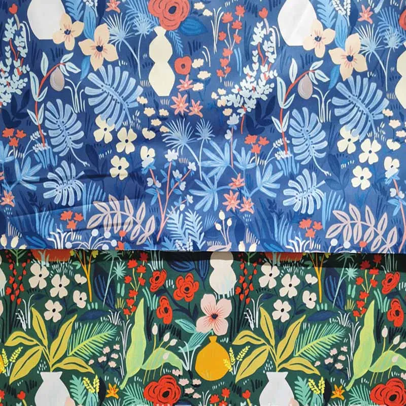 

New Spring and Summer 40 Twill Floral Combed Cotton Printed Cloth, Summer Quilt, Dress, Pajamas Printed 133*72 Density Fabric