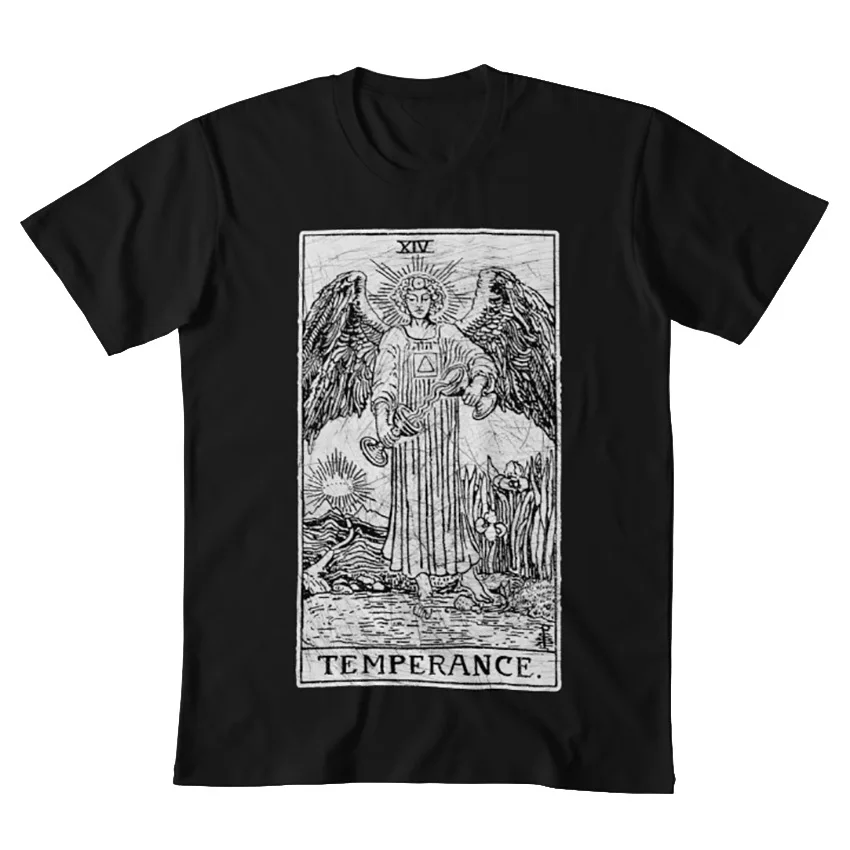 Temperance Tarot Card Major Arcana Гадкий оккультная футболка обманщик волшебник Высокая