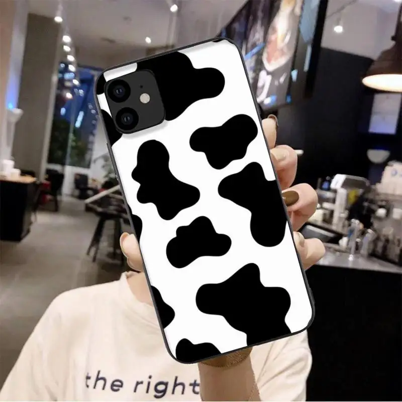 

LJHYDFCNB Cow Pattern Phone Case For Iphone 6 6s 7 8 Plus XR X XS 11 12 Pro Mini Max
