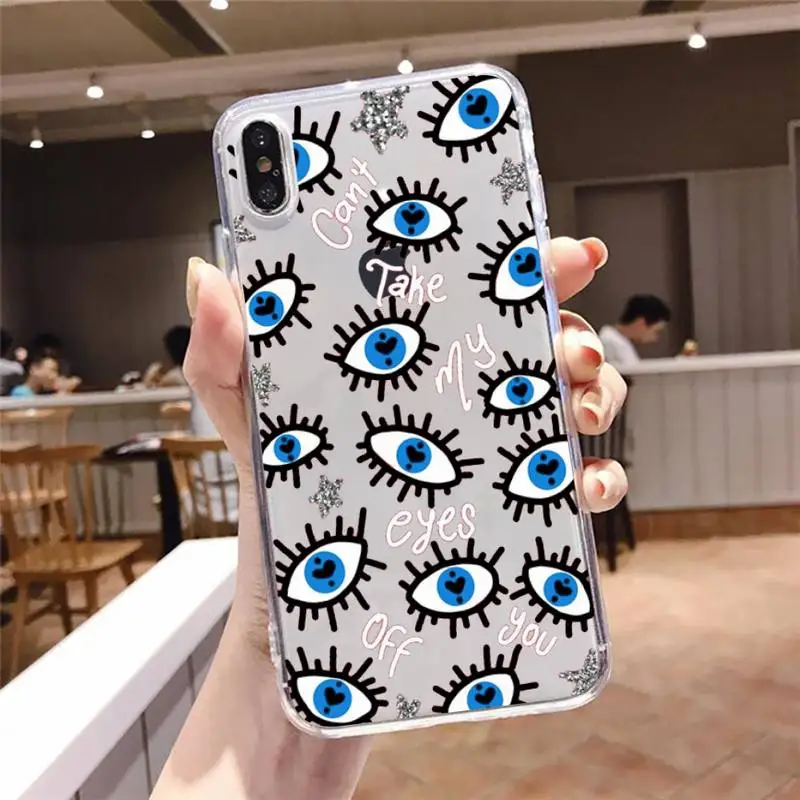 

Lucky Evil Eye Phone Case Transparent soft For iphone 5 5s 5c se 6 6s 7 8 11 12 plus mini x xs xr pro max
