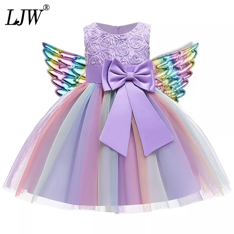 Бальное платье принцессы для маленьких девочек кружевное с цветами подружки