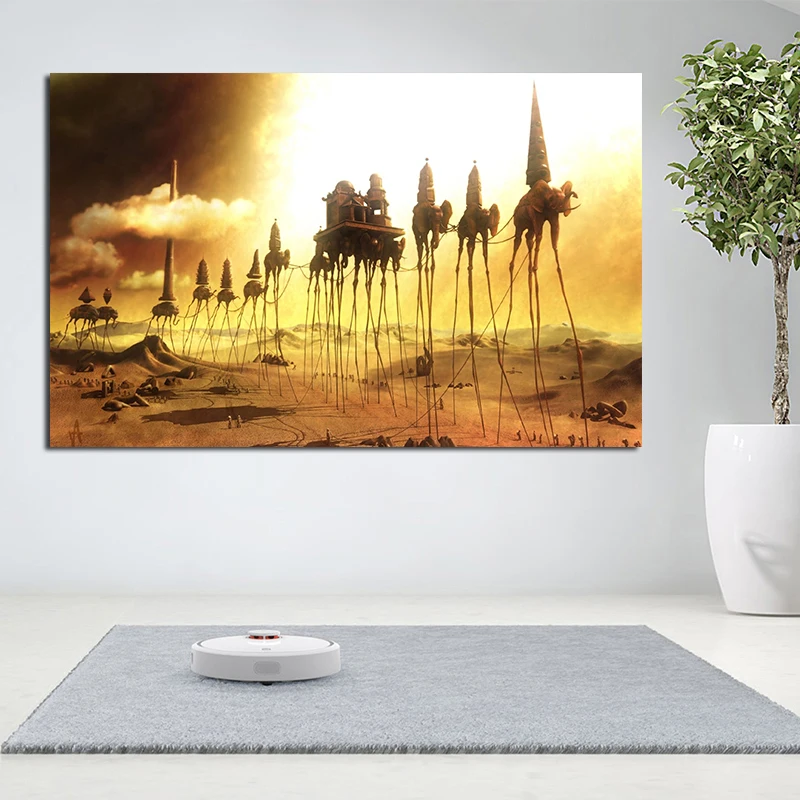 

Surreal Abstract Canvas Painting Caravan Salvador Dali Posters and Prints Wall Art Picture for Living Room Decor Cuadros