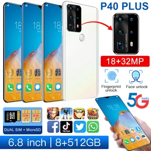 P40 Pro Smartphones 6.8 HDinch Full Screen Mobile Phones 12GB+512GB
Cell phone 16+32MP HD Camera Origina Telephone Dual Sim Card
