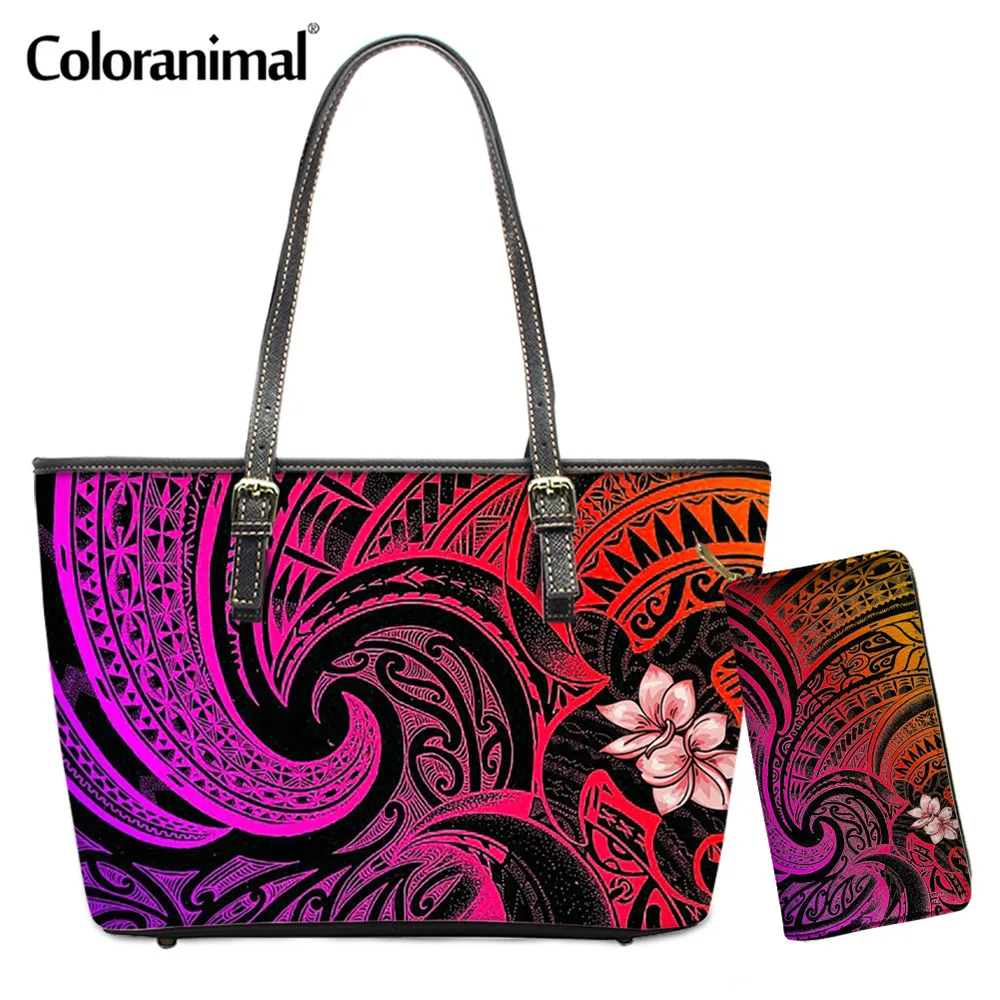 Coloranimal градиент полинезийской Племенной плетеные черепаха печатных сумка для