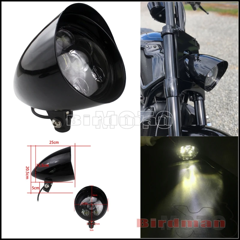 

Motorcycle Universal Retro 12V LED Headlight Front Hi/lo Beam Head Light Headlamp For Harley Sportster Bobber Cafe Racer Chopper