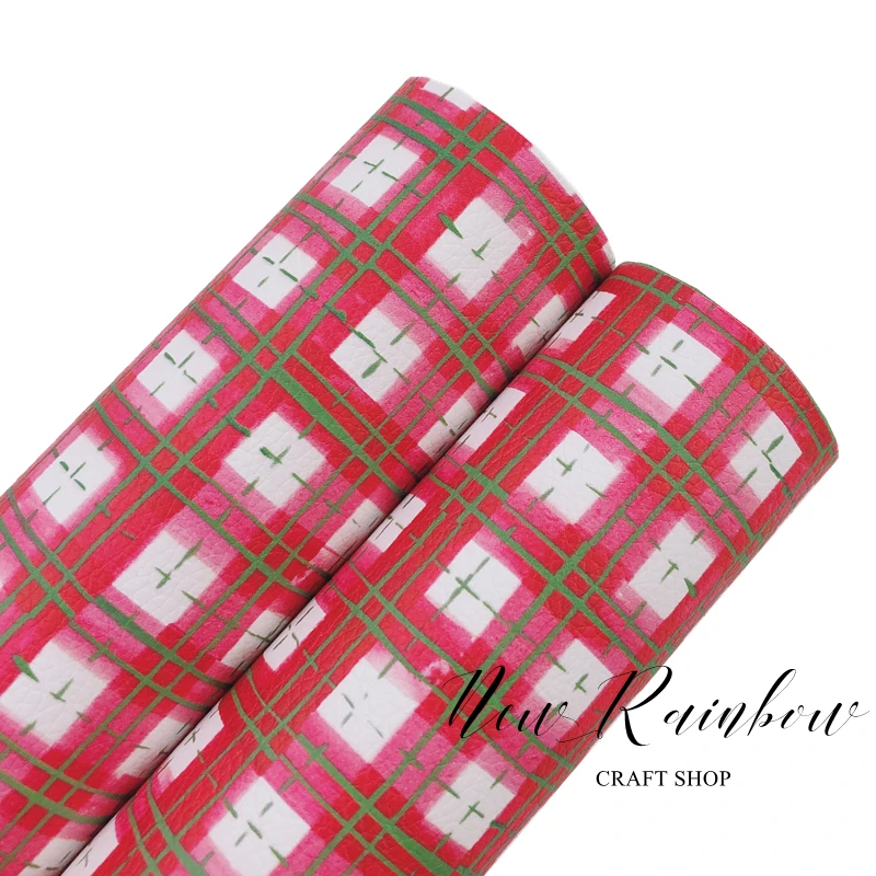 Новый Радужный 30x2 2 см/A4 темно-красный узор в клетку искусственная кожа идеально