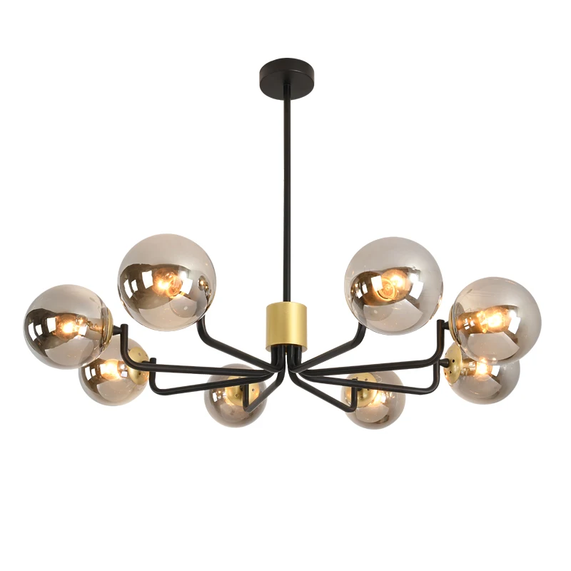 

Modern Glass Chandelier Living Room Kitchen Bedroom Minimalist Black gold Color Hanging Chandeliers Lighting lustre