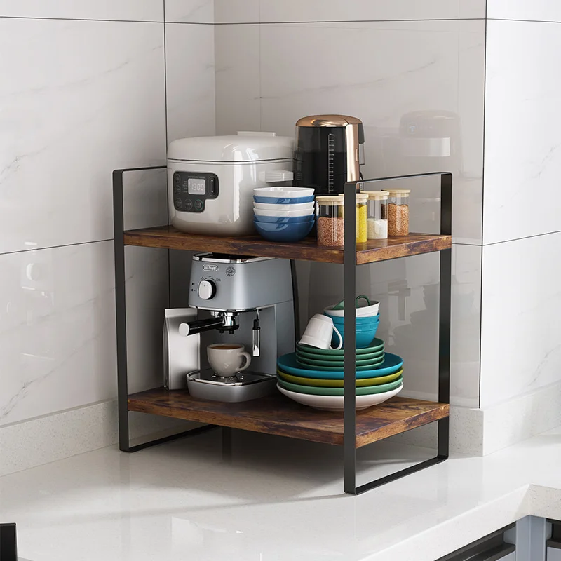 

Household living room, kitchen shelf, kitchen utensils, seasoning rack, wooden multifunctional desktop storage rack