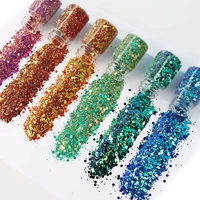 holographic nail art sequins chunky glitter colorful sequins iridescent flakes sticker manicure decoration accessories