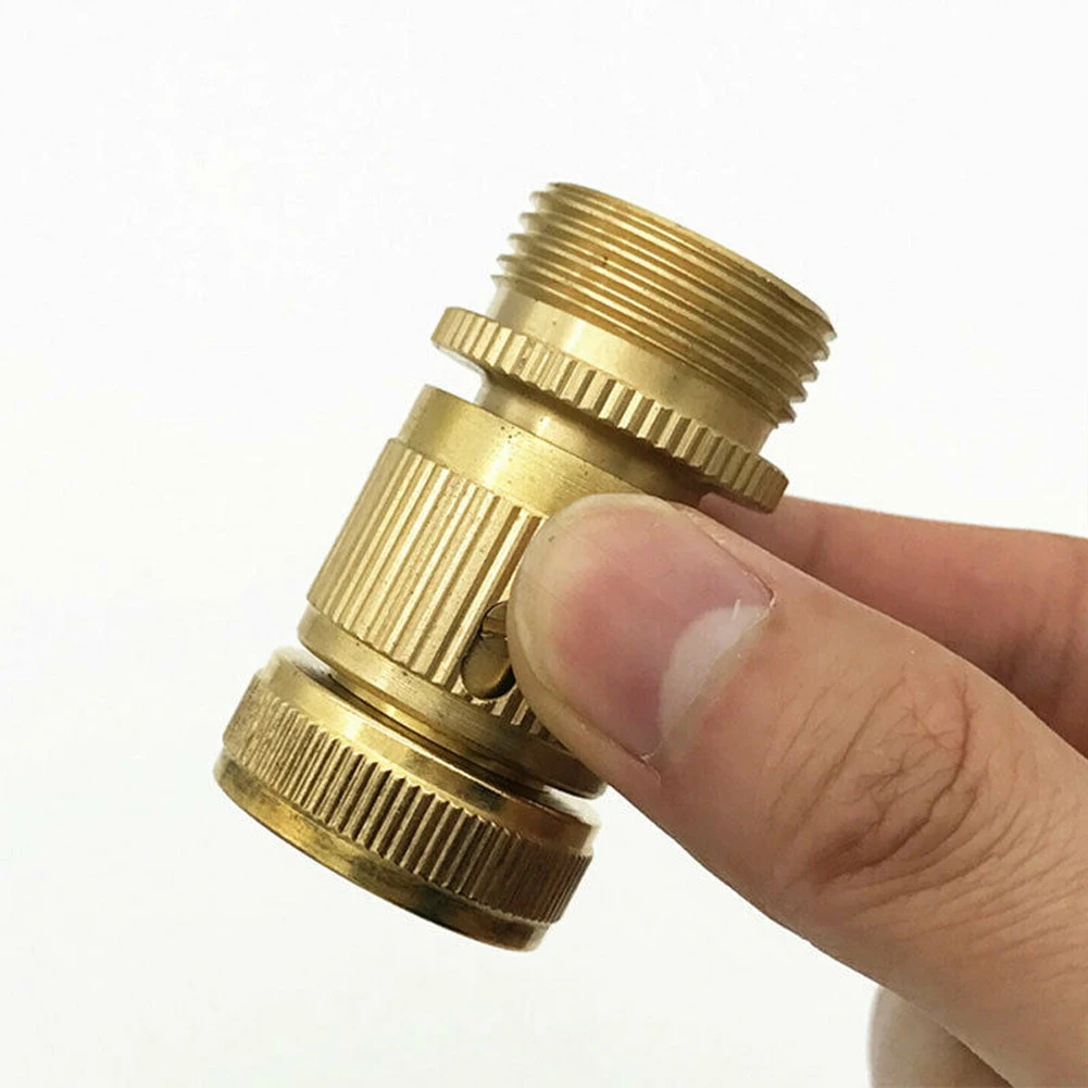 

Garden Hose Quick Connector 3/4 Inch GHT Brass Easy Connect Fitting Yard Tool