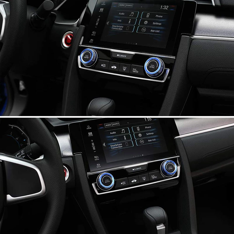 Для 10-го поколения Honda Civic Кондиционер Ручка крышка планки анодированный алюминий