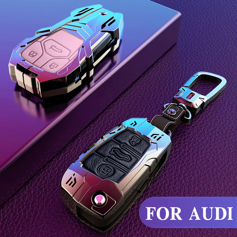 

For Audi A3 A4 A4L B5 B6 B7 B8 B9 A5 A6 A6L C5 C6 Q3 Q5 Q7 S5 S7 RS3 TT Car key Shell Protecor zinc alloy Car Key Case Cover