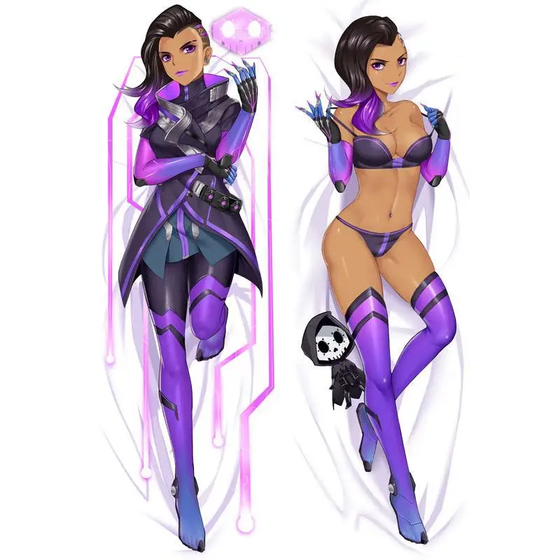 3D двухсторонний Японский косплей аниме Overwatch Sombra Throw Otaku Dakimakura Подарочное