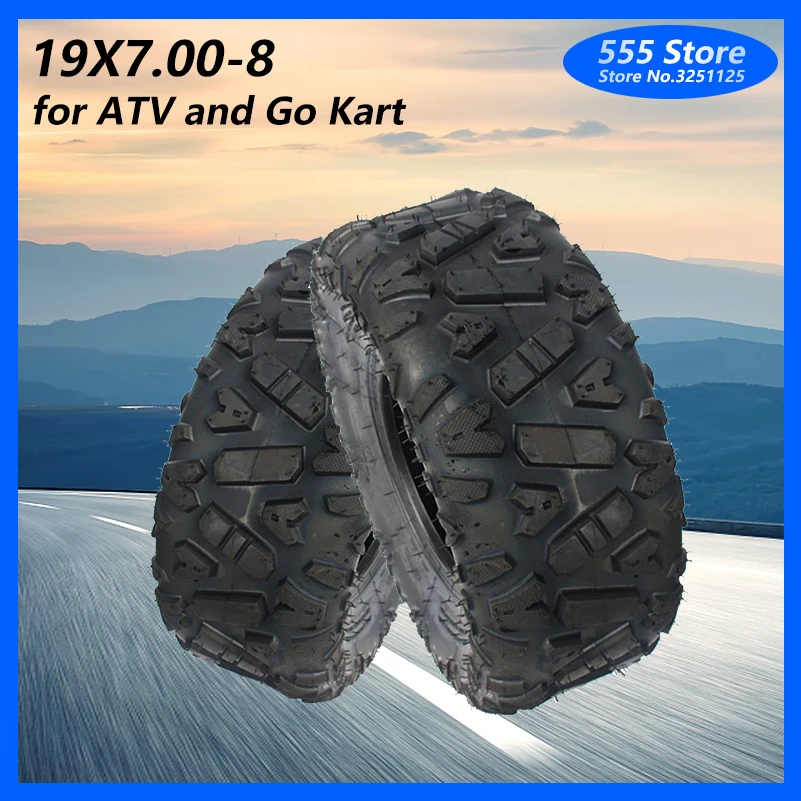 

8-дюймовая шина для ATV 19x7.00-8, четырехколесный мотоцикл, подходит для 50cc 70cc 110cc 125cc маленьких ATV передних или задних колес