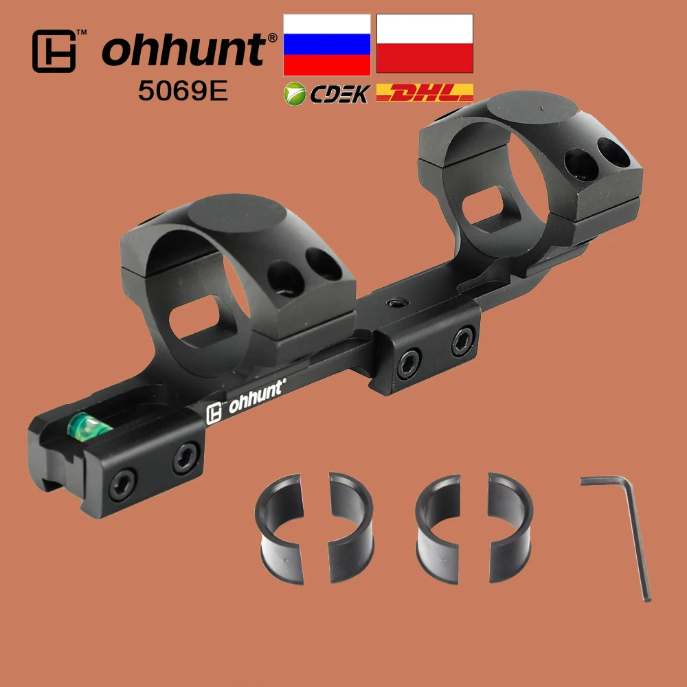 

ohhunt Hunting 11mm Riflescope Mount 25.4mm 30mm Bi-direction Offset Rings 3/8" Dovetail Rail Base with Bubble Level 2 Types