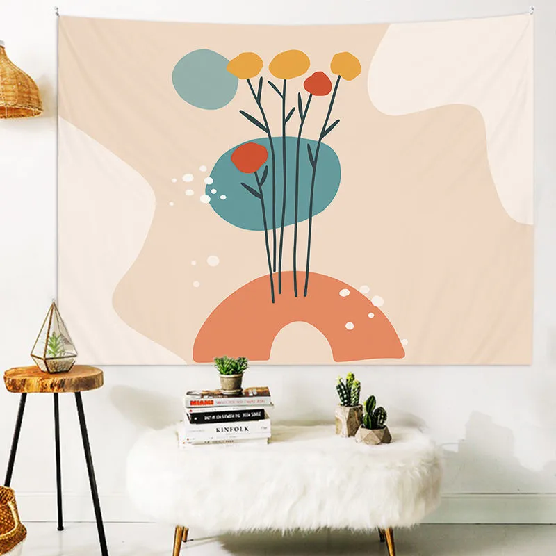 

Flower Tapestry Wall Hang Tapestries Living Room Bedroom Plant Print Home Decoration Accessories Sandy Beach Throw Rug Blanket