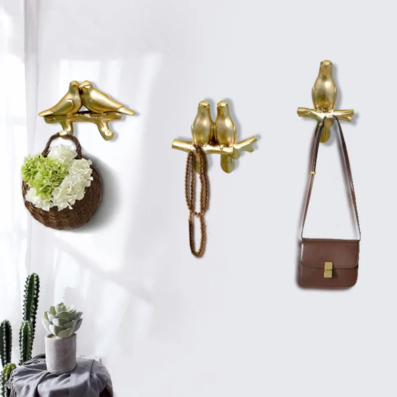 Креативные настенные крючки в форме птицы украшения для дома смолы зерна двери