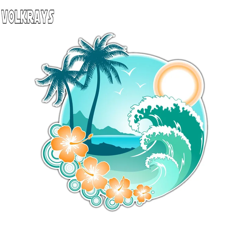 Интересная Автомобильная наклейка Volkrays тропические острова Гавайские