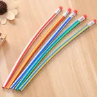5 шт. креативный цветной волшебный гибкий мягкий карандаш с ластиком, новинка, карандаши в полоску, мягкие гибкие канцелярские принадлежности для обучения детей