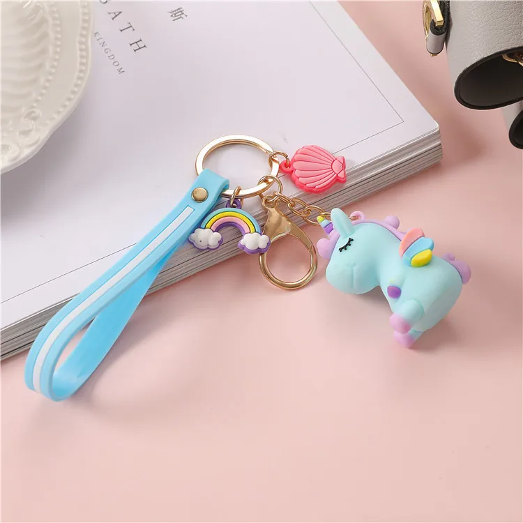 

Lovely Fly Horse Unicorn Keychain Creative Cartoon Bag Pendant Accessories Car Keys pony Doll Keyring Gift Souvenir New Hot Sale