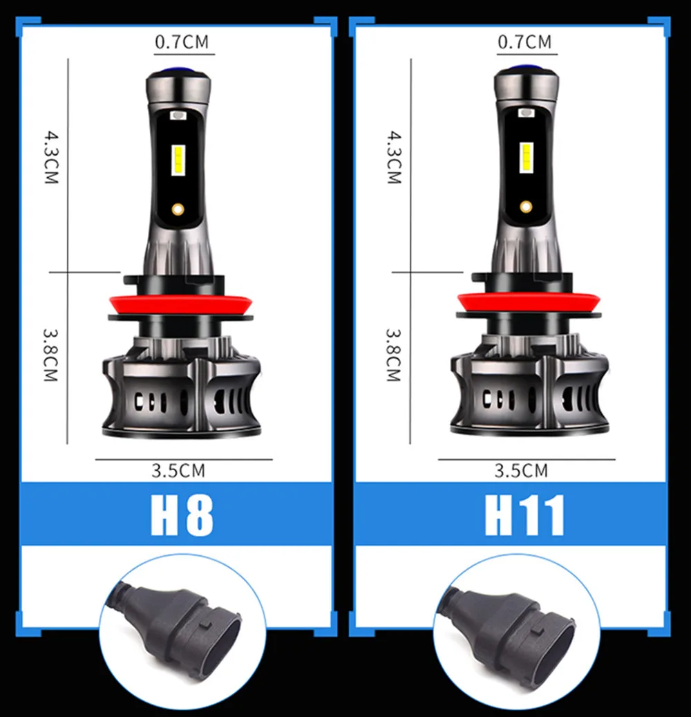 DIC CSP светодиодный H7 18000LM с 8000K с голубыми глазами H4 H1 H11 9005 9006 HB4 9012 фар автомобильные лампы 6000K Дневной свет Противотуманные фары Дневные Фары Свет